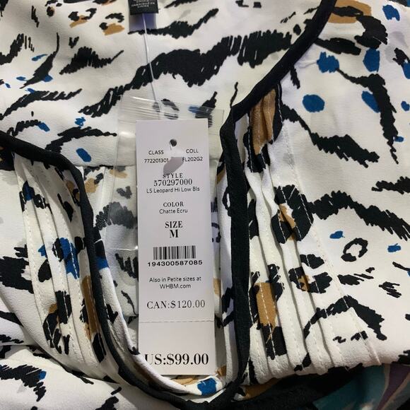 WHBM Leopard Print Blouse size M nwt - Picture 10 of 10